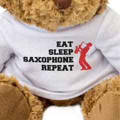 EAT SLEEP SAXOPHONE REPEAT - Teddy Bear - Cute Funny Soft - Music Gift Present
