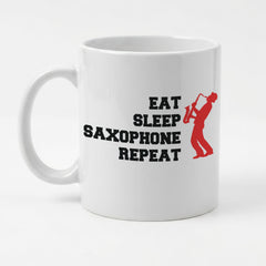 EAT SLEEP SAXOPHONE REPEAT - Mug - Funny Music Saxophonist Gift Present