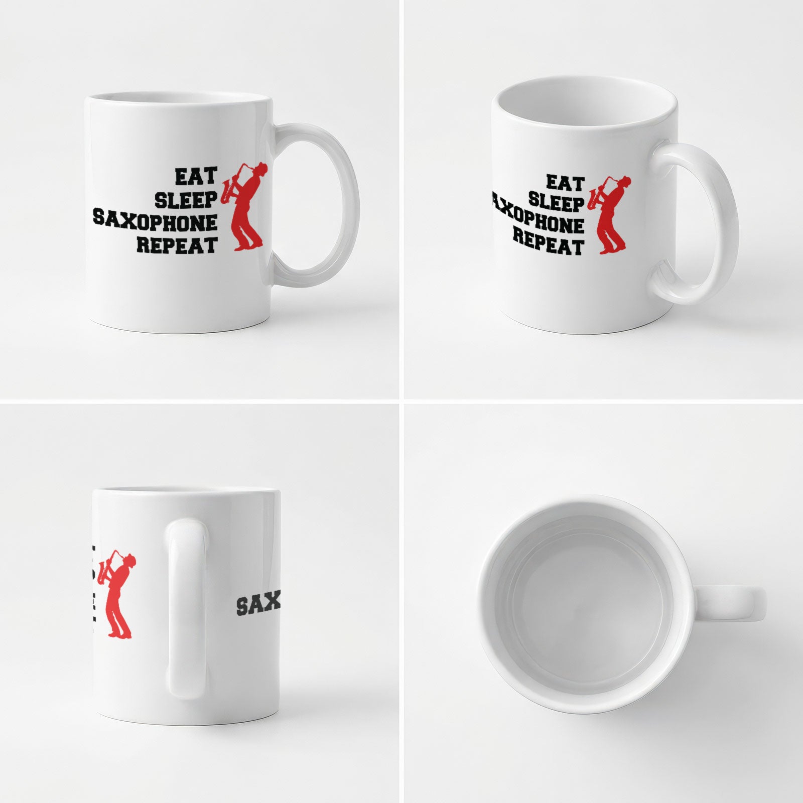 EAT SLEEP SAXOPHONE REPEAT - Mug - Funny Music Saxophonist Gift Present