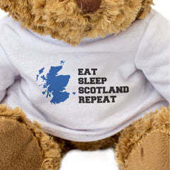 EAT SLEEP SCOTLAND REPEAT - Teddy Bear - Cute - Funny Scottish Gift Present