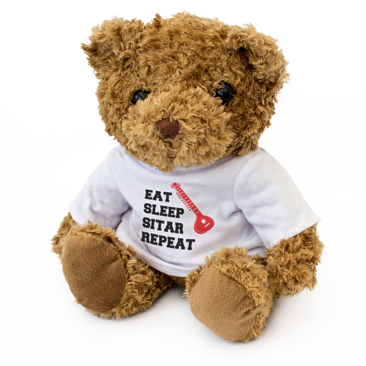 EAT SLEEP SITAR REPEAT - Teddy Bear - Cute Funny - Music Sitarist Gift Present