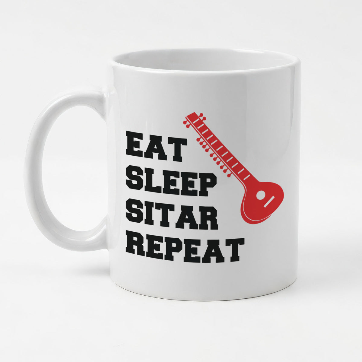 EAT SLEEP SITAR REPEAT - Mug - Funny Music Sitarist Gift Present