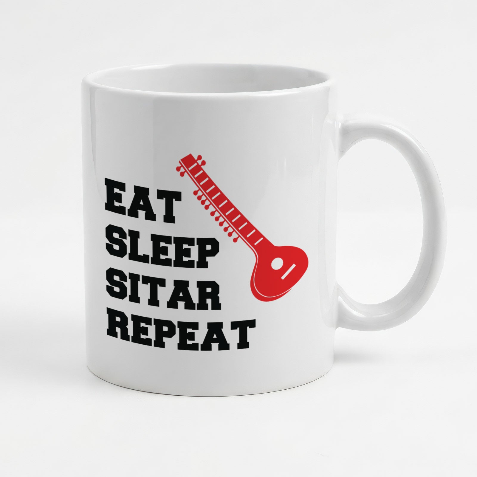 EAT SLEEP SITAR REPEAT - Mug - Funny Music Sitarist Gift Present