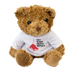 EAT SLEEP SKATE REPEAT - Teddy Bear - Cute - Funny Ice Skating Gift Present