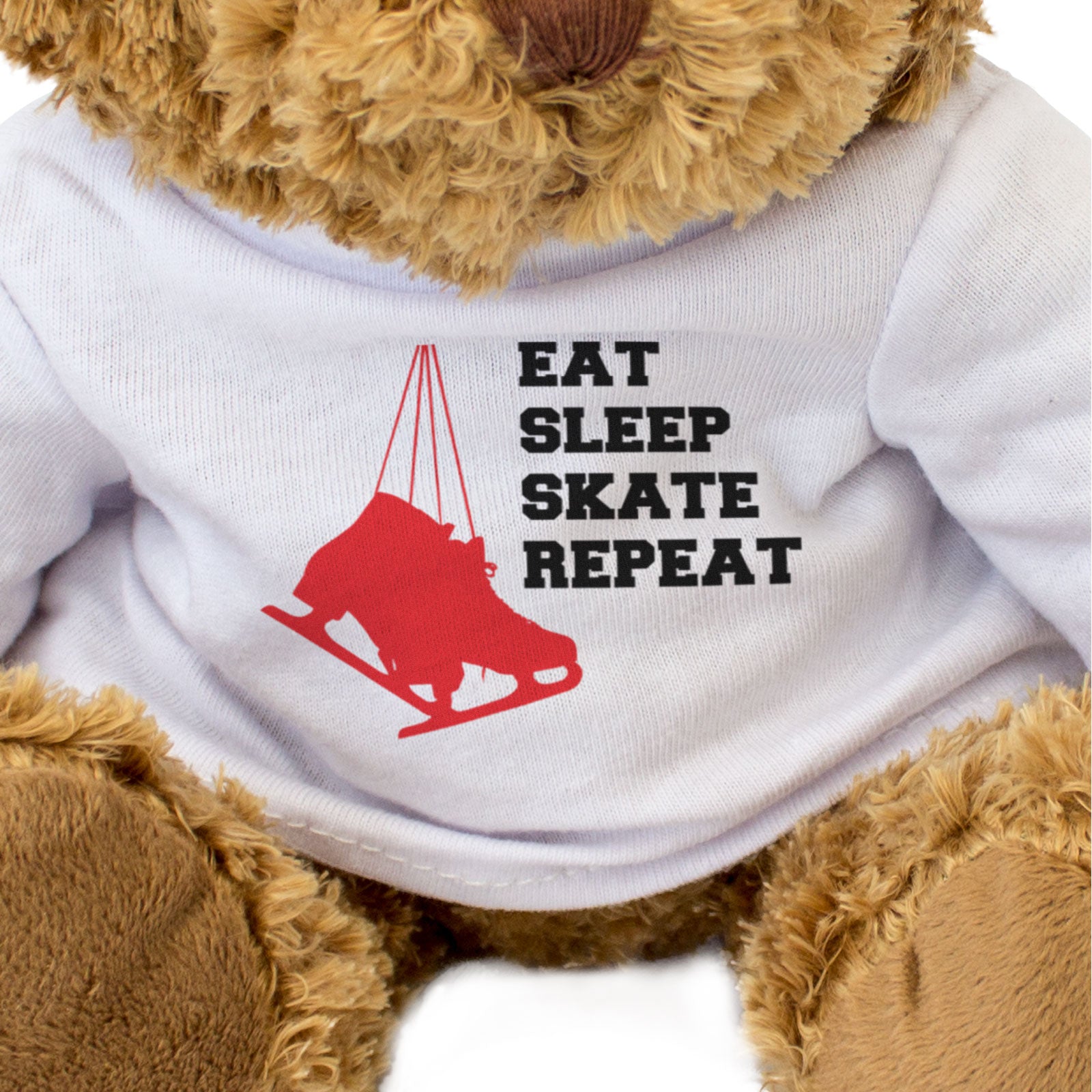 EAT SLEEP SKATE REPEAT - Teddy Bear - Cute - Funny Ice Skating Gift Present