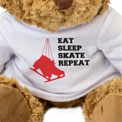 EAT SLEEP SKATE REPEAT - Teddy Bear - Cute - Funny Ice Skating Gift Present