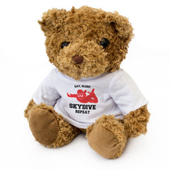 EAT SLEEP SKYDIVE REPEAT - Teddy Bear - Cute Funny - Skydiving Gift Present