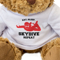 EAT SLEEP SKYDIVE REPEAT - Teddy Bear - Cute Funny - Skydiving Gift Present