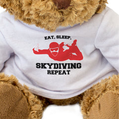 EAT SLEEP SKYDIVING REPEAT - Teddy Bear - Cute Funny - Skydiver Gift Present