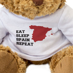 EAT SLEEP SPAIN REPEAT - Teddy Bear - Cute Cuddly - Funny Spanish Gift Present