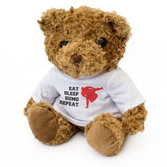 EAT SLEEP SUMO REPEAT (SHIKO) - Teddy Bear - Cute Funny - Japan Gift Present
