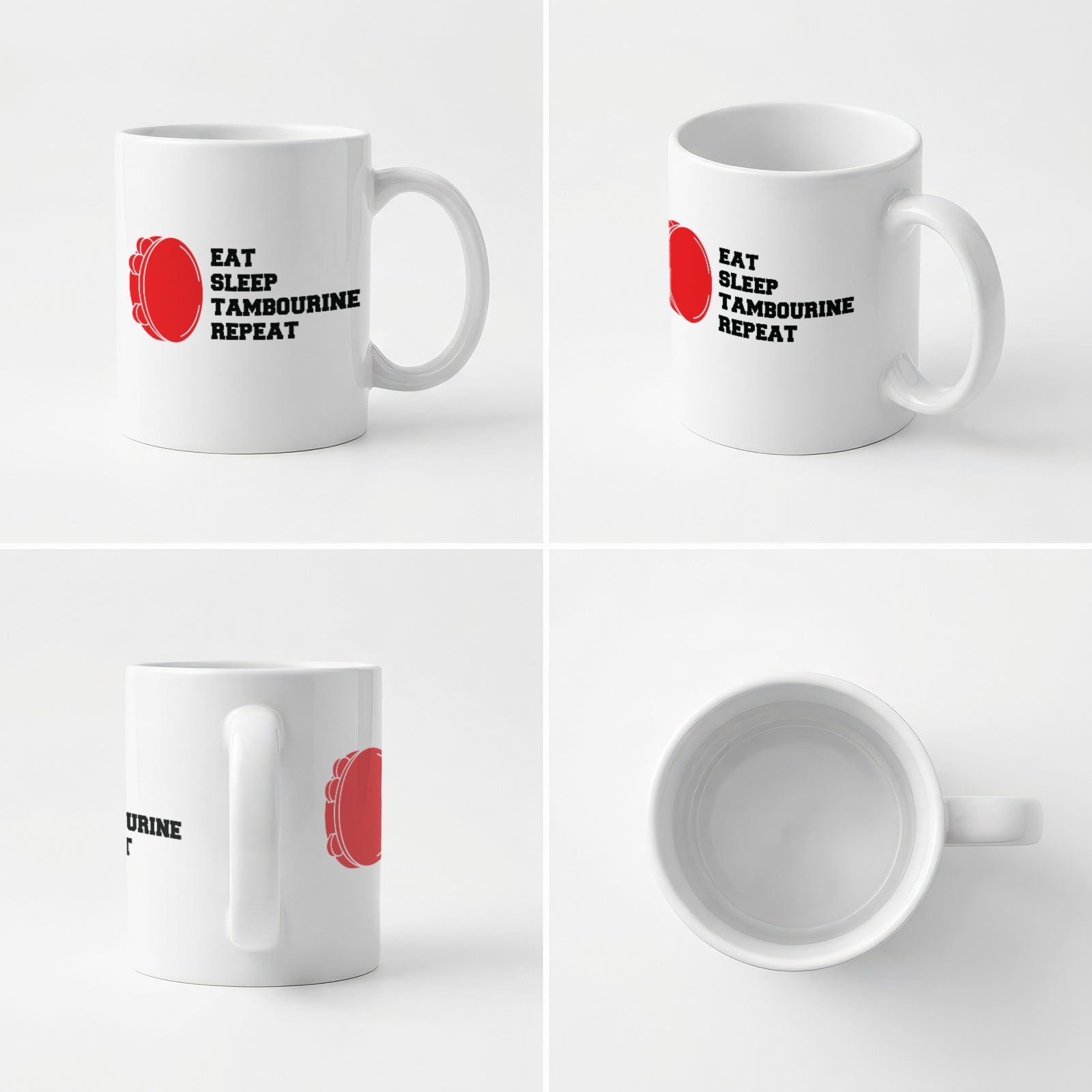 EAT SLEEP TAMBOURINE REPEAT - Mug - Funny Music Tambourinist Gift Present