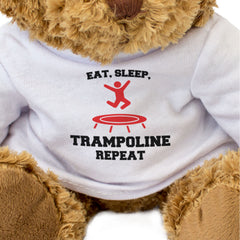 EAT SLEEP TRAMPOLINE REPEAT (KIDS) - Teddy Bear - Cute Funny Gift Present
