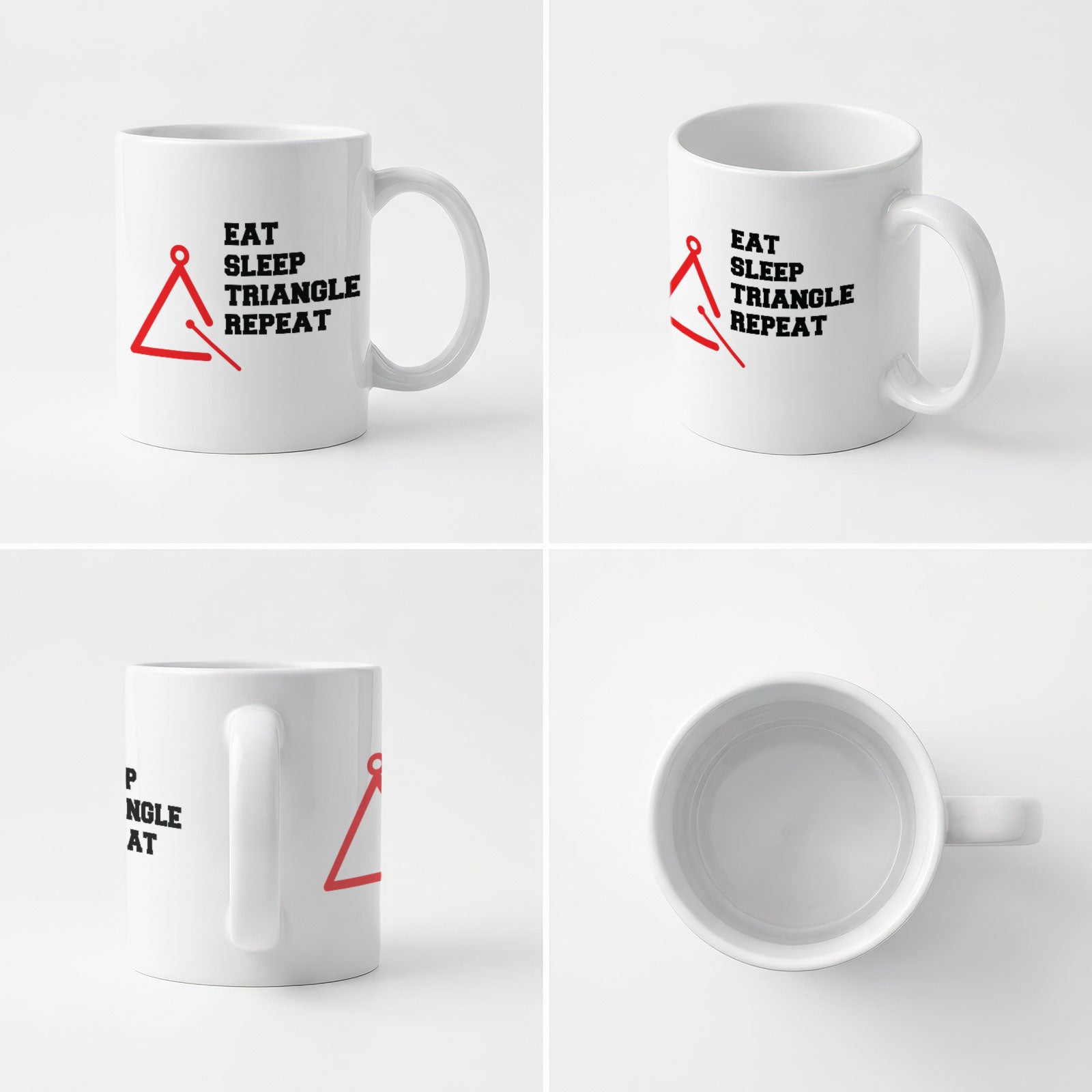 EAT SLEEP TRIANGLE REPEAT - Mug - Funny Music Triangle Instrument Gift Present