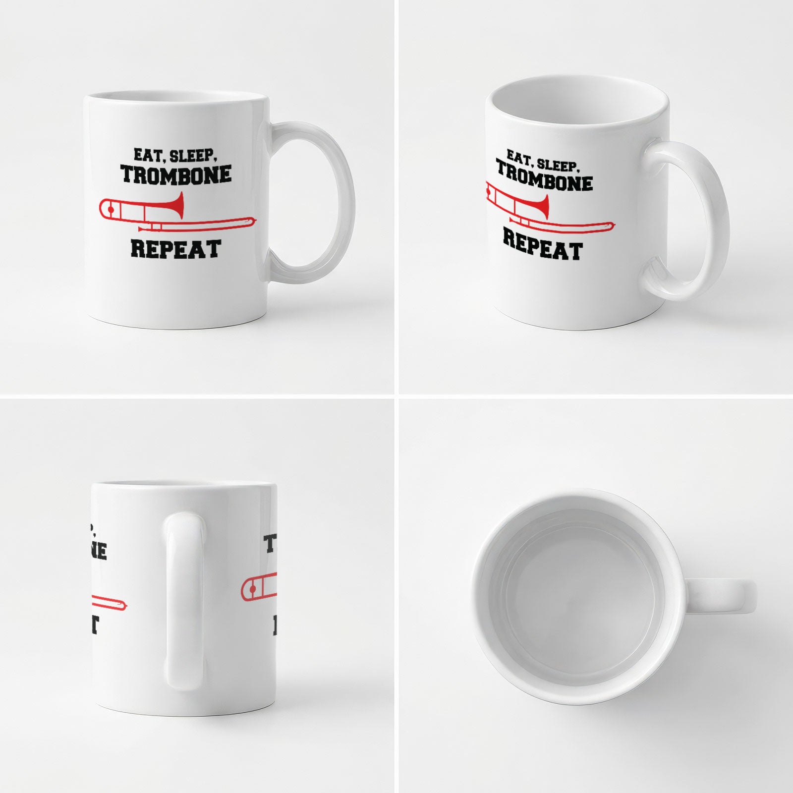 EAT SLEEP TROMBONE REPEAT - Mug - Funny Music Trombonist Gift Present