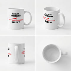 EAT SLEEP TROMBONE REPEAT - Mug - Funny Music Trombonist Gift Present