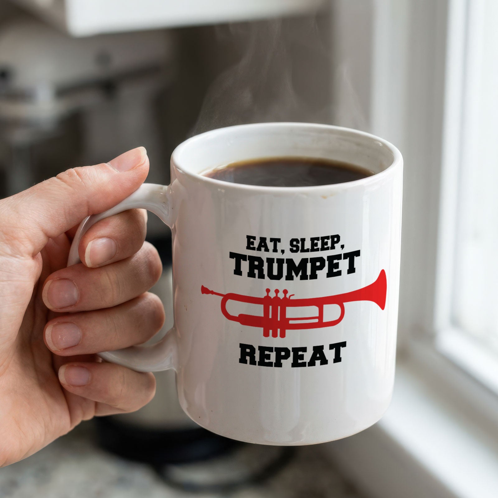 EAT SLEEP TRUMPET REPEAT (INSTRUMENT) - Mug - Funny Music Gift Present