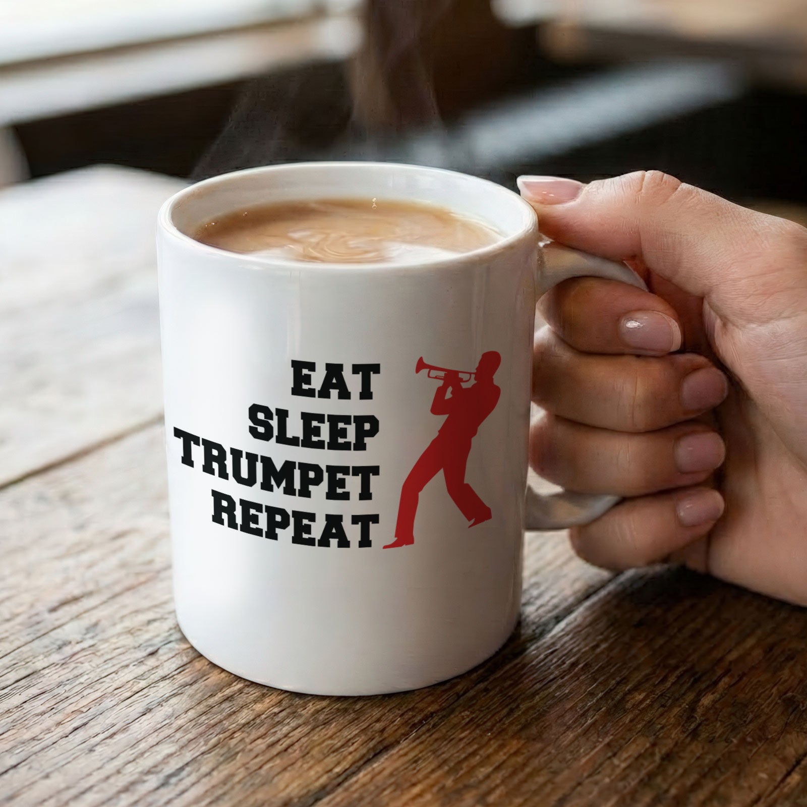 EAT SLEEP TRUMPET REPEAT (TRUMPETER) - Mug - Funny Music Gift Present