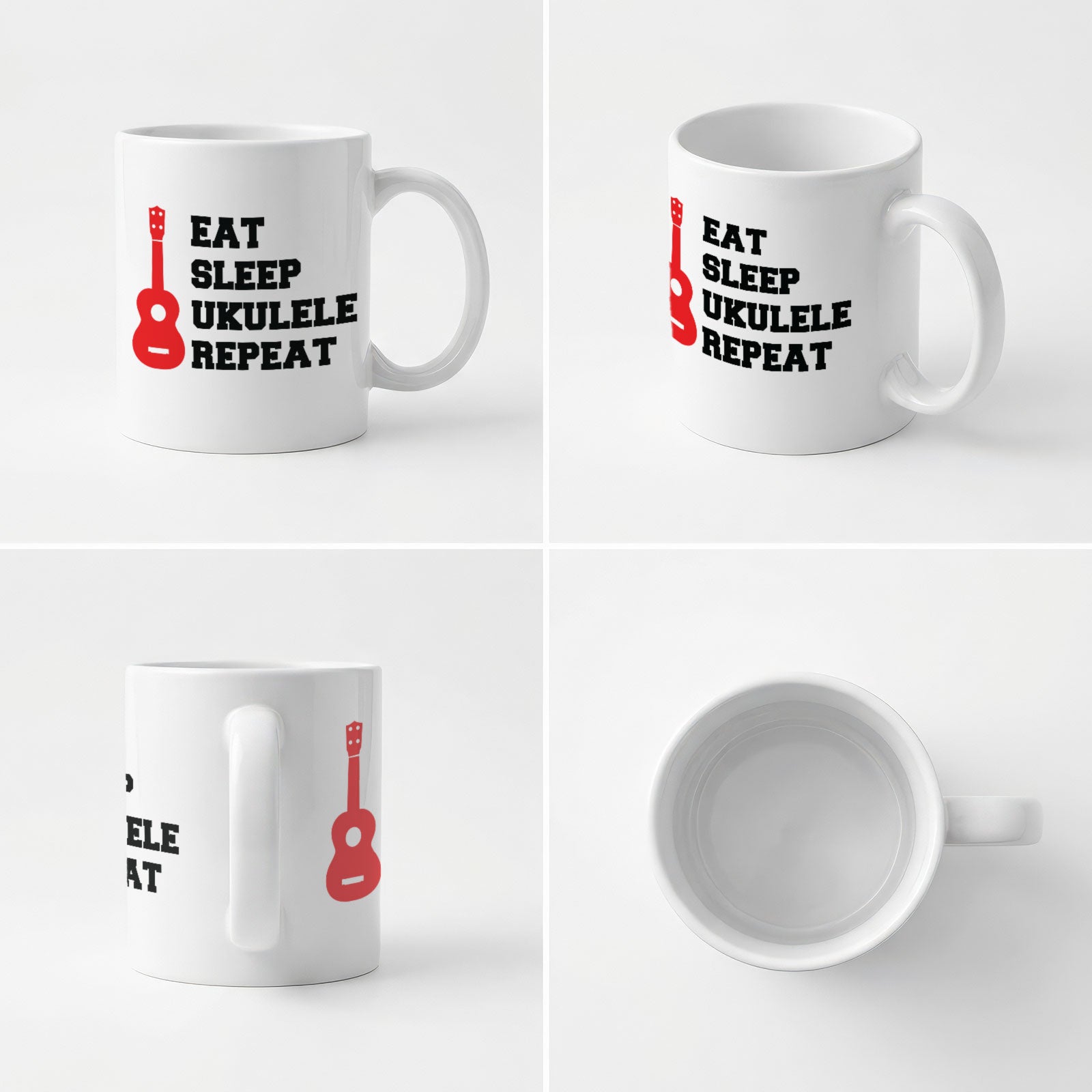 EAT SLEEP UKULELE REPEAT - Mug - Funny Music Gift Present
