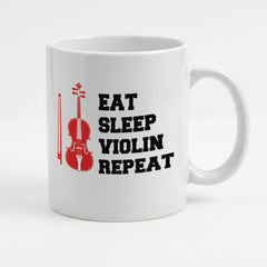 EAT SLEEP VIOLIN REPEAT - Mug - Funny Music Violinist Gift Present