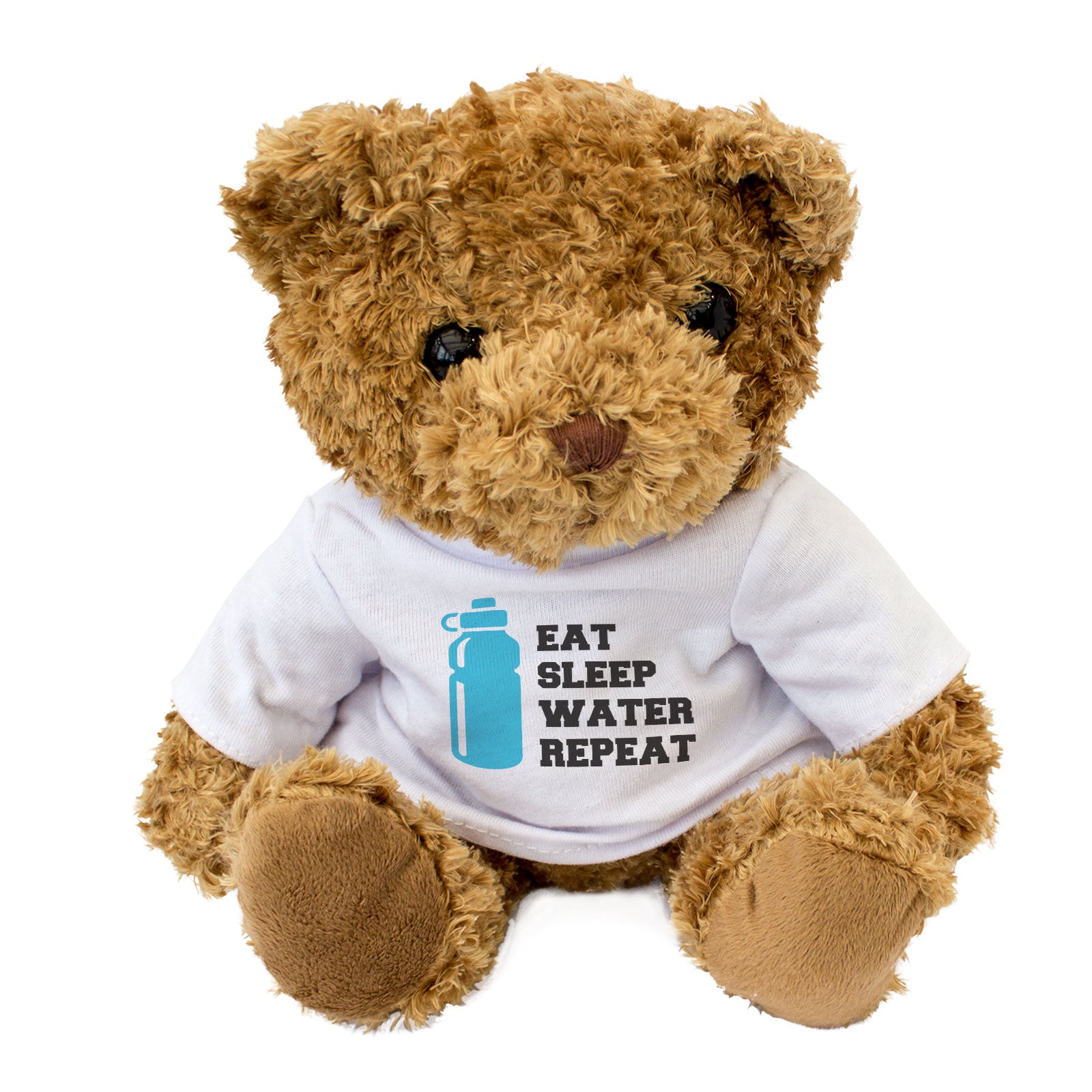 EAT SLEEP WATER REPEAT - Teddy Bear - Cute Cuddly Soft - Funny Gift Present