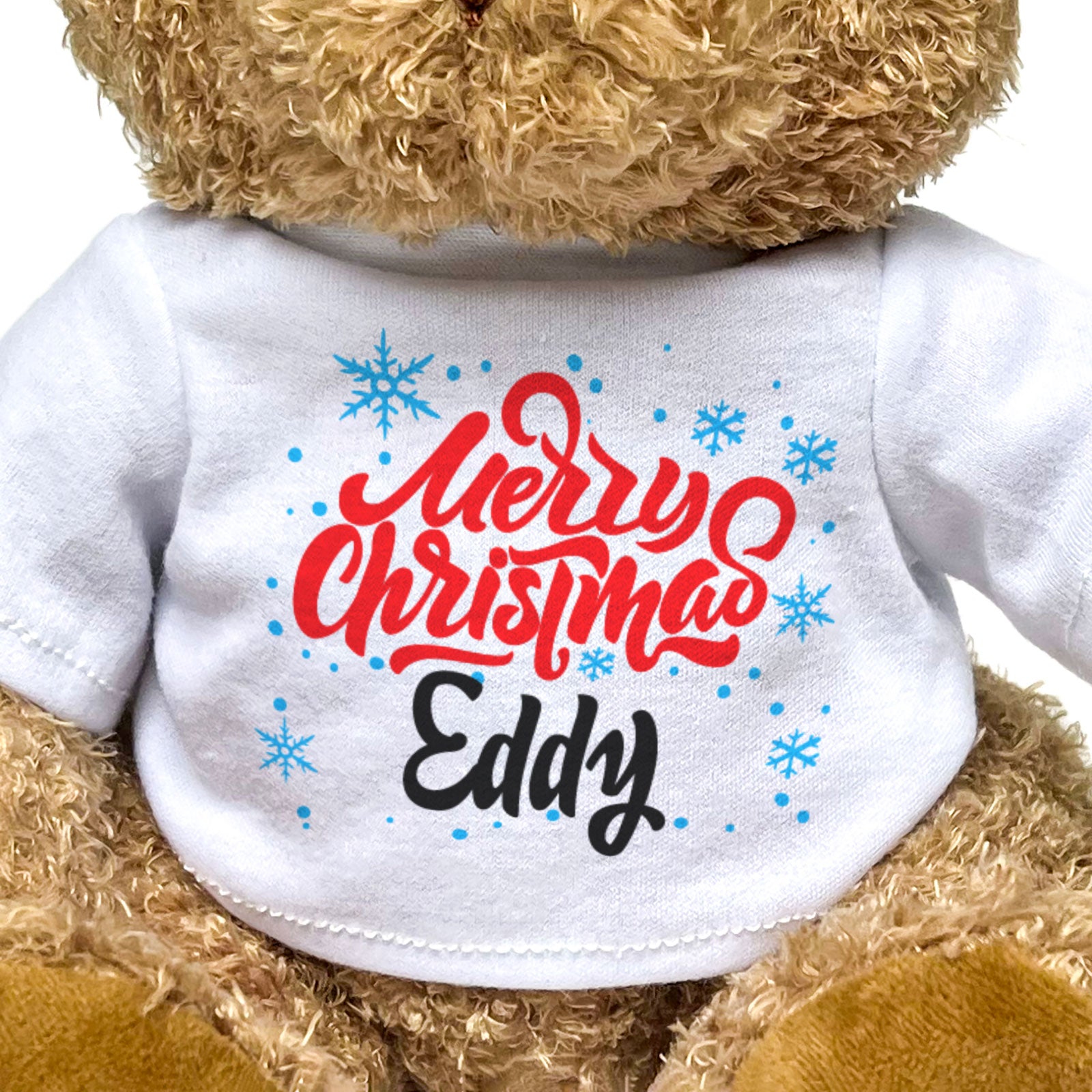 MERRY CHRISTMAS EDDY - Teddy Bear - Cute Cuddly Soft - Xmas Gift Present