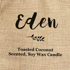 Eden personalised faux-burlap candle gift bag