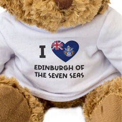 I LOVE EDINBURGH OF THE SEVEN SEAS (TRISTAN DA CUNHA FLAG) - Teddy Bear Gift