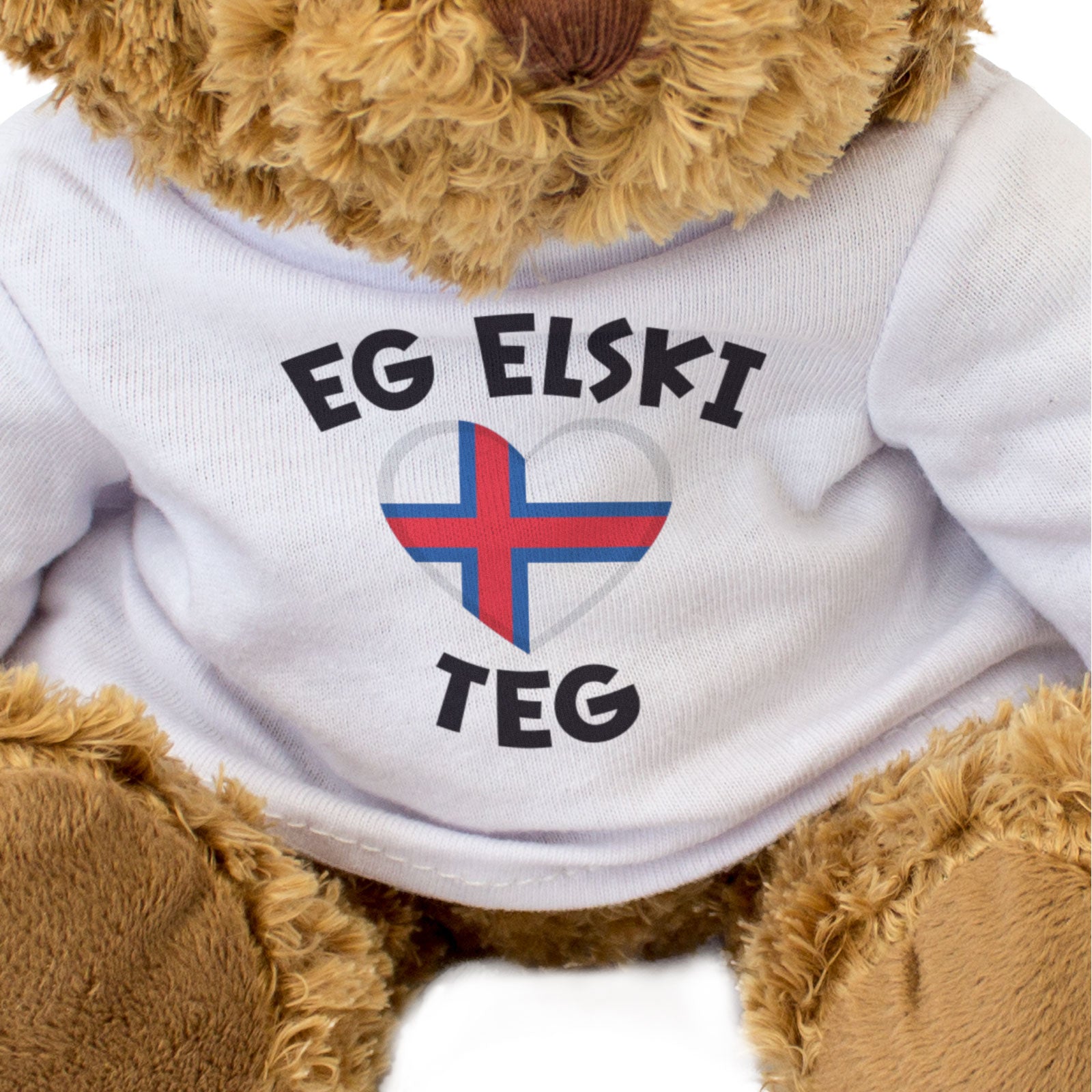EG ELSKI TEG (FAROESE FLAG) - Teddy Bear - I Love You - Romantic Gift Present