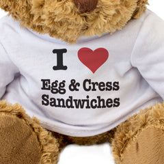 I LOVE EGG & CRESS SANDWICHES - Teddy Bear - Cute Cuddly Soft - Gift Present