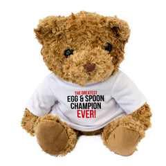 THE GREATEST EGG & SPOON CHAMPION EVER - Teddy Bear - Cute - Gift Present