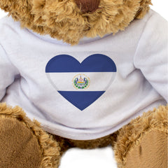 EL SALVADOR FLAG HEART - Teddy Bear - Cute Cuddly Soft - Salvadoran Gift Present