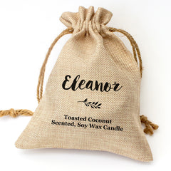 Eleanor personalised toasted coconut candle gift set
