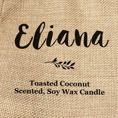 Eliana personalised faux-burlap candle gift bag