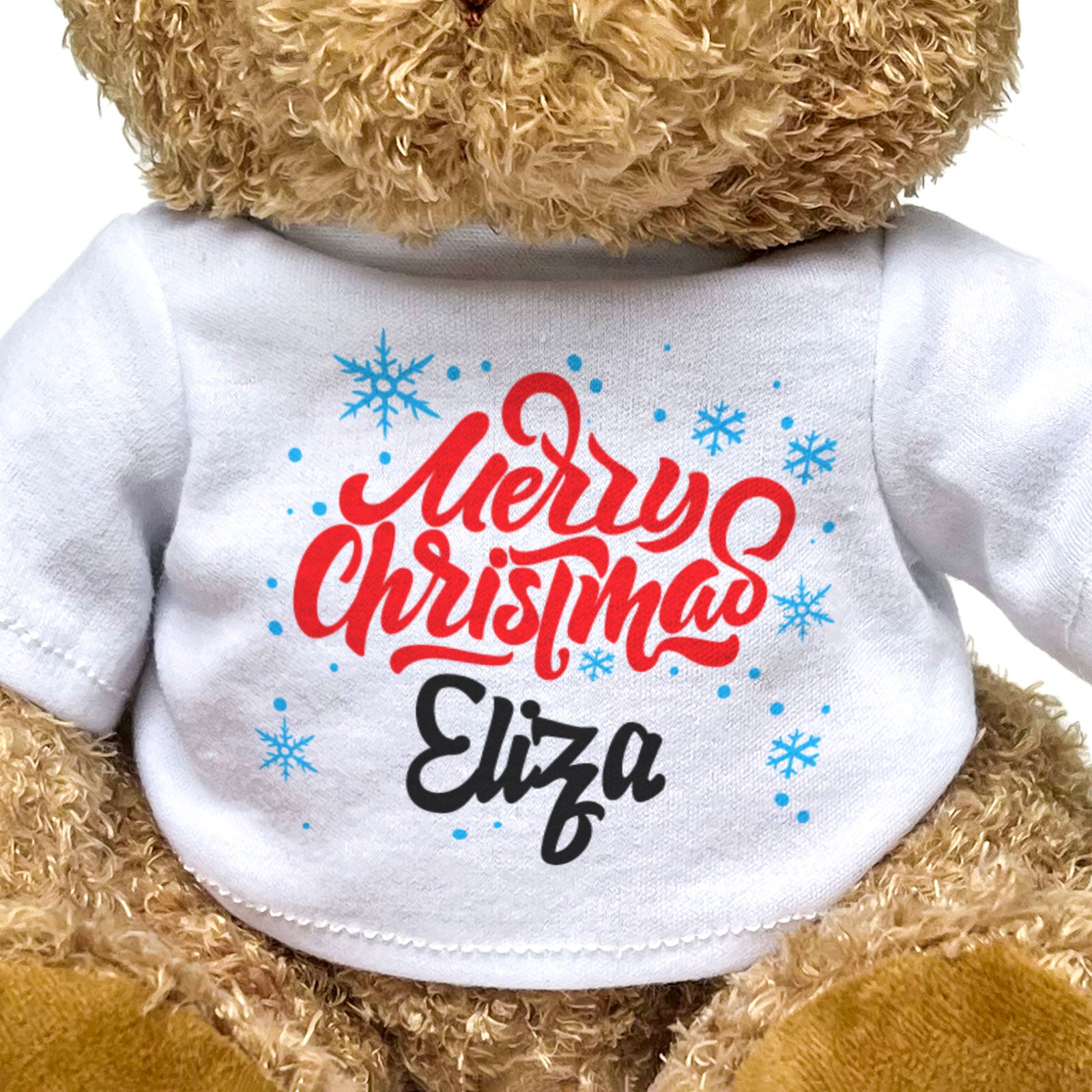MERRY CHRISTMAS ELIZA - Teddy Bear - Cute Cuddly Soft - Xmas Gift Present