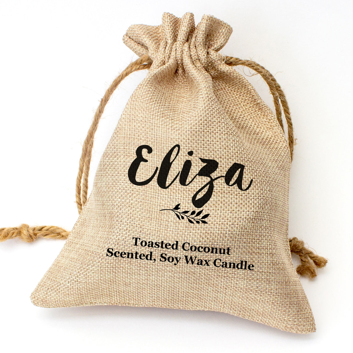 Eliza personalised toasted coconut candle gift set