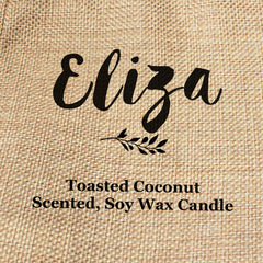 Eliza personalised faux-burlap candle gift bag