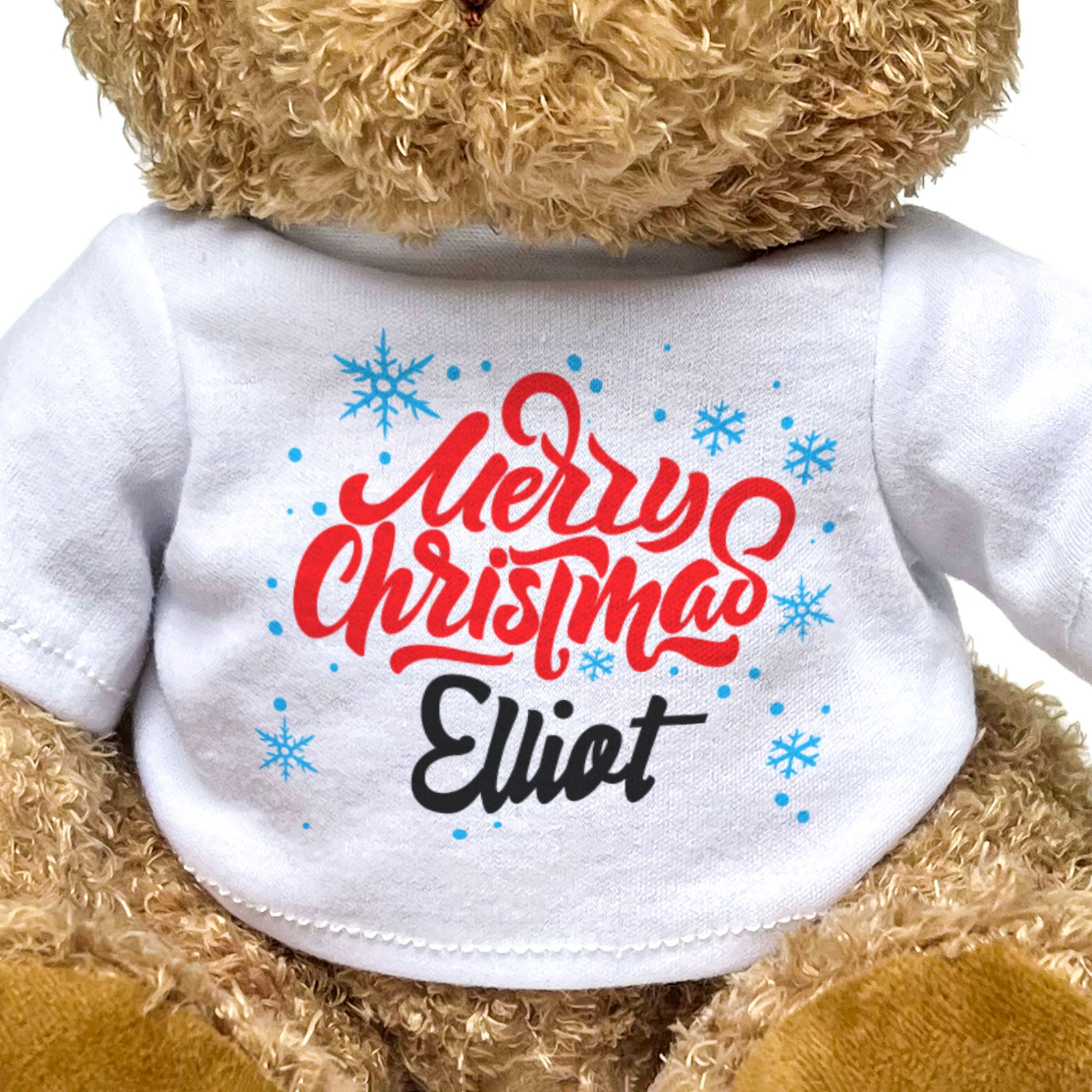 MERRY CHRISTMAS ELLIOTT - Teddy Bear - Cute Cuddly Soft - Xmas Gift Present