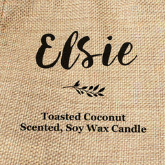 Elsie personalised faux-burlap candle gift bag