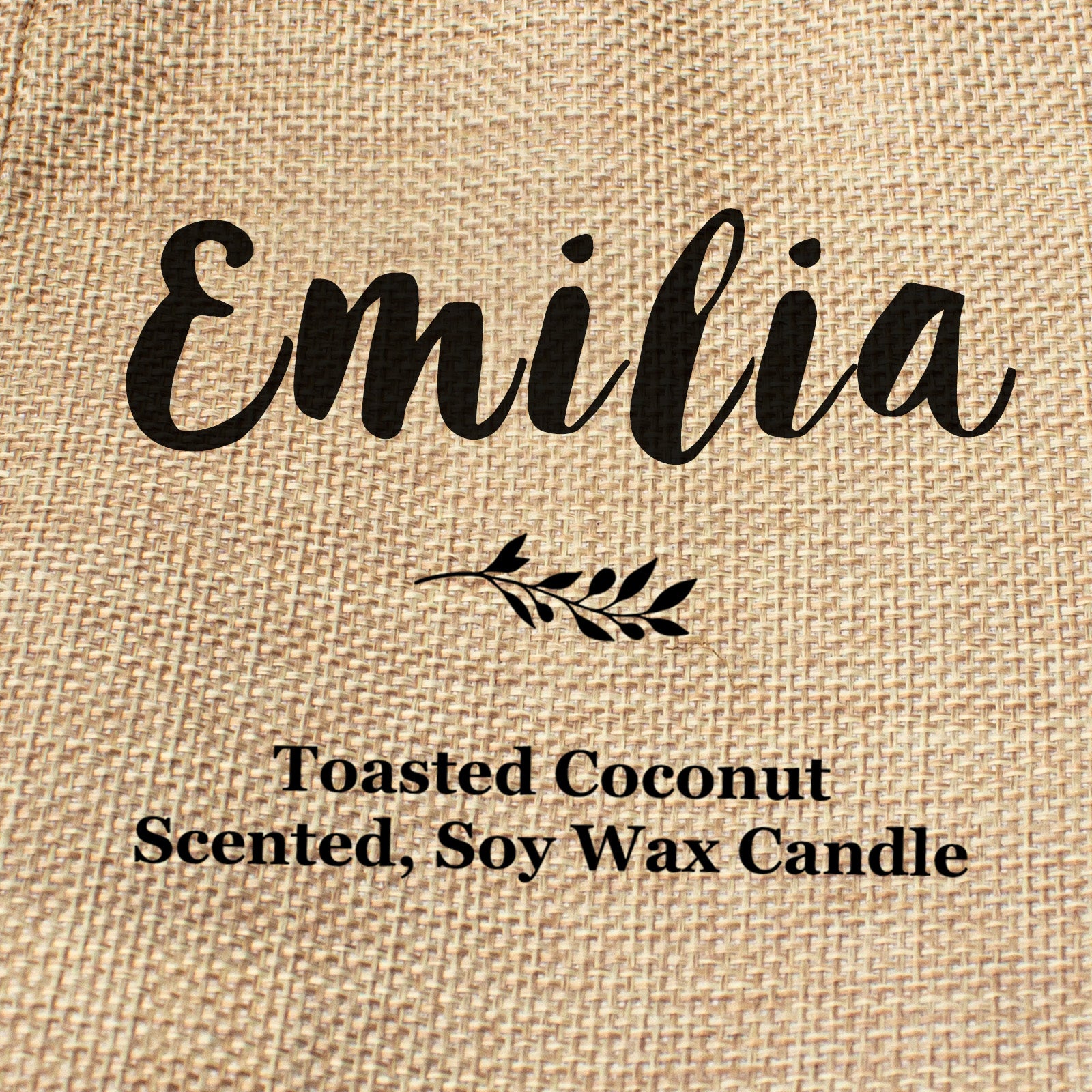 Emilia personalised faux-burlap candle gift bag