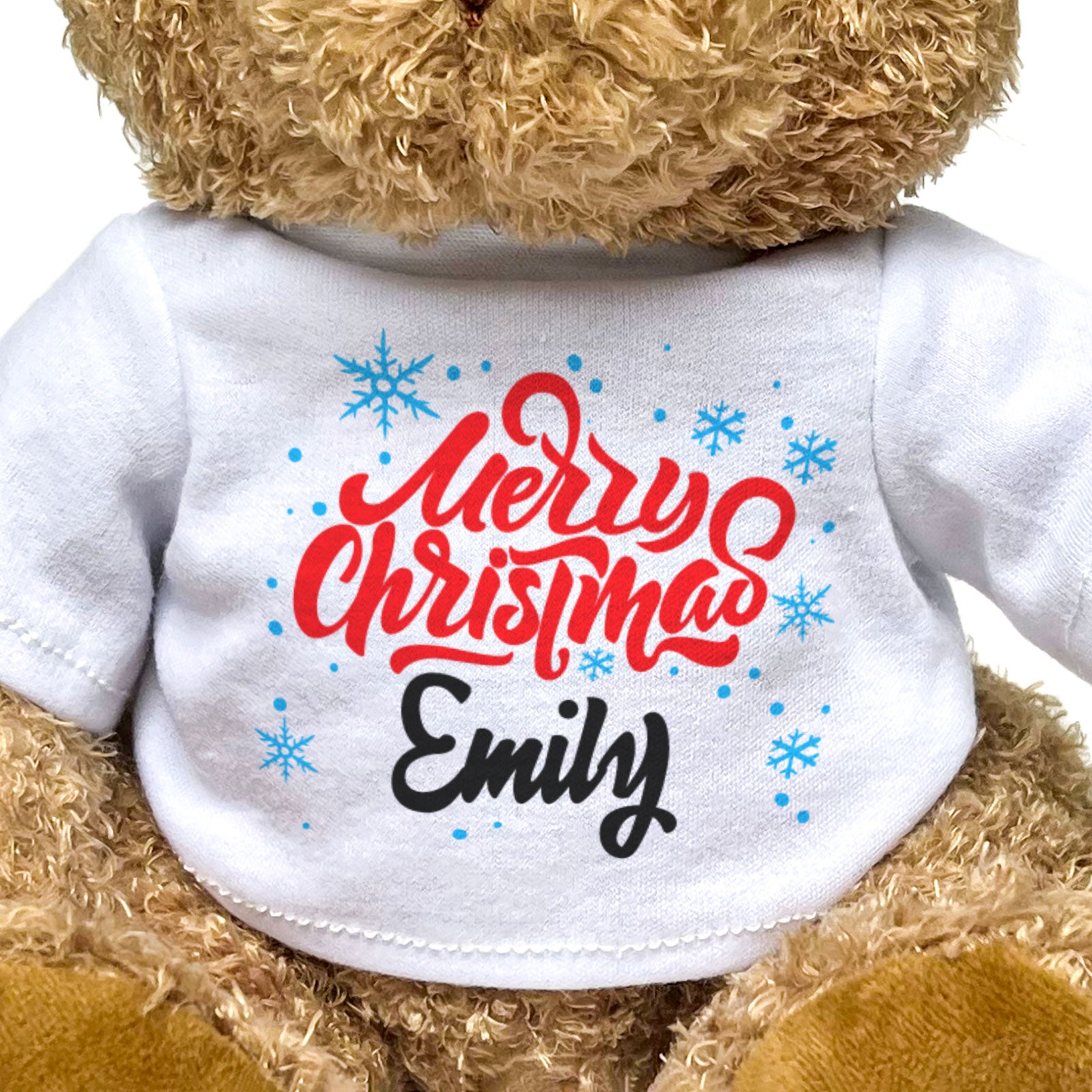 MERRY CHRISTMAS EMILY - Teddy Bear - Cute Cuddly Soft - Xmas Gift Present