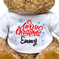 MERRY CHRISTMAS EMMY - Teddy Bear - Cute Cuddly Soft - Xmas Gift Present