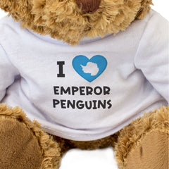 I LOVE EMPEROR PENGUINS (ANTARCTICA FLAG) - Teddy Bear - Funny Gift Present