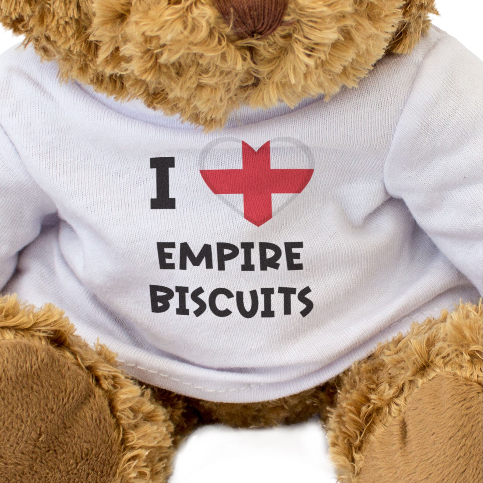 I LOVE EMPIRE BISCUITS (ENGLAND FLAG) - Teddy Bear - Cute Funny Gift Present