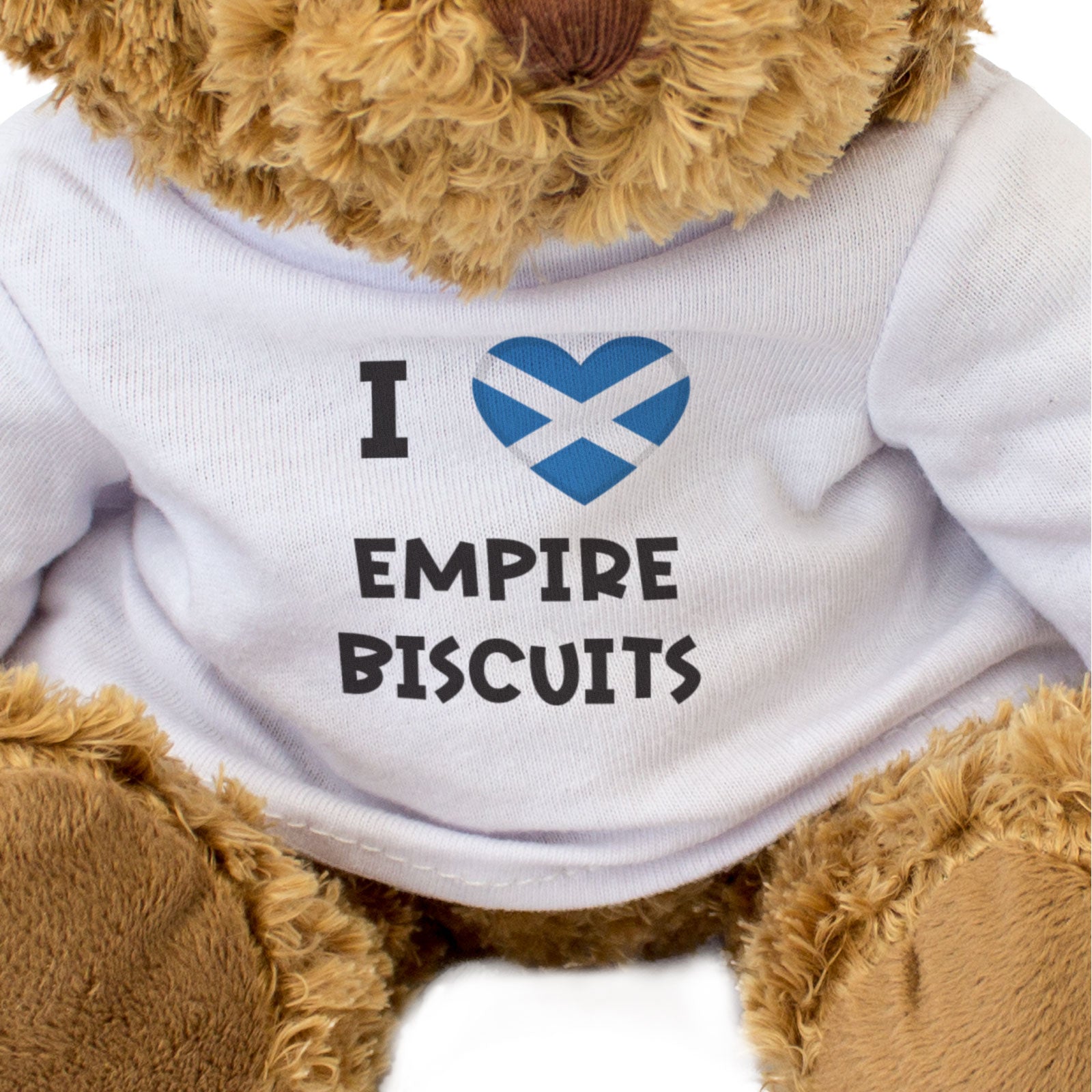 I LOVE EMPIRE BISCUITS (SCOTLAND FLAG) - Teddy Bear - Cute Funny Gift Present