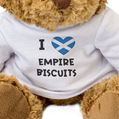 I LOVE EMPIRE BISCUITS (SCOTLAND FLAG) - Teddy Bear - Cute Funny Gift Present