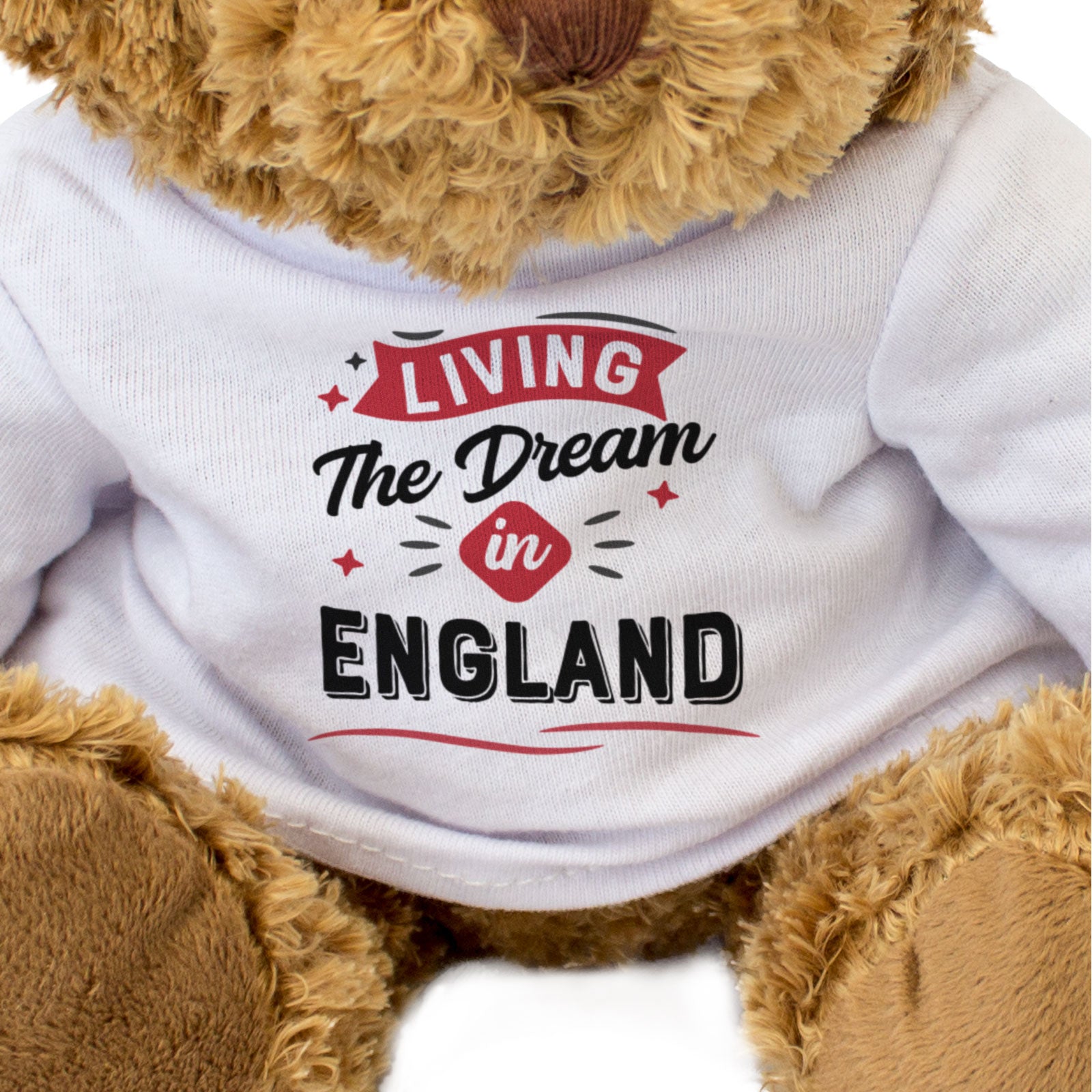 LIVING THE DREAM IN ENGLAND - Teddy Bear - Cute - Funny Gift Present