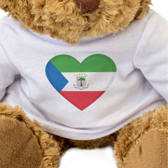 EQUATORIAL GUINEA FLAG HEART - Teddy Bear - Cute Cuddly Soft - Gift Present