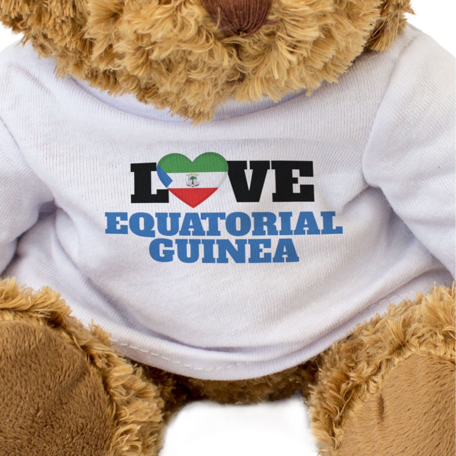 LOVE EQUATORIAL GUINEA (FLAG HEART) - Teddy Bear - Funny Souvenir Gift Present