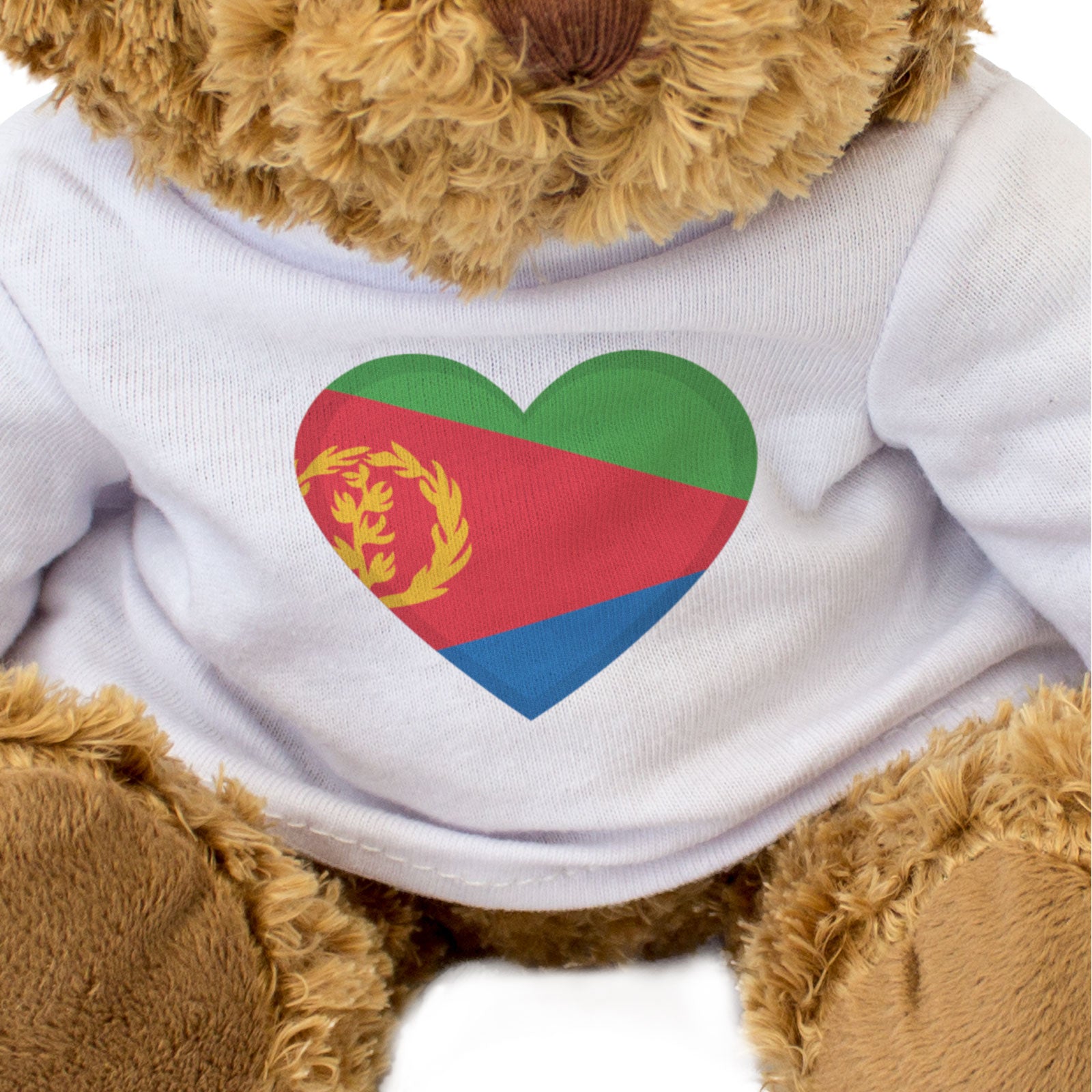 ERITREA FLAG HEART - Teddy Bear - Cute Cuddly Soft - Eritrean Gift Present